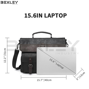 Custom Branding OEM ODM With Buckle Pockets Genuine <b>Leather</b> <b>Briefcase</b> For Men Business Laptop Bag Crossbody Shoulder Messenger - Product Image 2