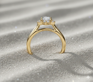 Bague de fiançailles de style vintage inspirée de l'Art Déco avec diamant serti à griffes certifié, design de luxe - Product Image 5