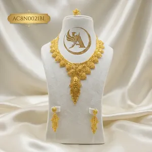 Collar de latón chapado en oro de 18 quilates con forma de flor, diseño floral, cadena de caja religiosa, para bodas y fiestas de mujer - Product Image 2
