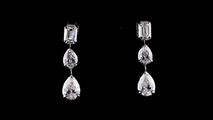 Emerald Cut Lab Grown Diamond Tennis <b>Necklace</b> <b>Set</b> in Sterling <b>Silver</b> | IGI Certified Elegant Bridal Wedding <b>Necklace</b> - Product Image 5