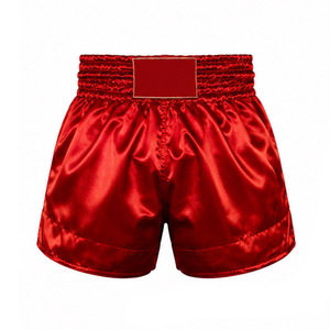 Pantalones Cortos de Muay Thai para Hombre CuRed, Tejido Satinado, Cintura Alta, Elásticos, Transpirables, Color Sólido, Estilo Casual Deportivo - Product Image 1