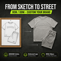 Ensemble T-shirt et Short Homme Personnalisé ODM avec Impression 3D en Relief Lettres Graphiques, 300 GSM, Gris Délavé Effet Lavé, Fabricant Sur Mesure