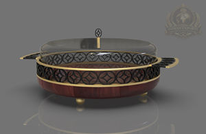 Stainless Steel Round <b>Cake</b> <b>Dome</b> Cover with Base <b>and</b> <b>Stand</b> Eco-Friendly Dishwasher Safe Model IND-2184 - Product Image 3