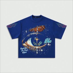 T-shirt en coton épais surdimensionné pour homme, col côtelé, coupe droite, épaules tombantes, respirant, streetwear vierge, vente en gros. - Product Image 1