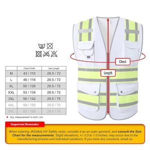 Chaleco de Seguridad Reflectante de Alta Visibilidad con Múltiples Bolsillos y Cierre de Cremallera, Ropa de Trabajo para Hombre, Ropa Casual de Verano - Product Image 3