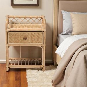 Elegant Natural Rattan <b>Side</b> <b>Table</b> Featuring Spacious <b>Storage</b> Shelf For Modern Home Decoration Solutions - Product Image 2
