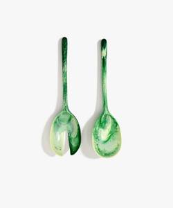 Ensemble de saladiers en résine de luxe, ustensiles de cuisine faits à la main avec des poignées élégantes pour la table à manger et le service alimentaire - Product Image 5