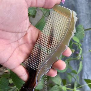 หวีผมทรงเขาวัวธรรมชาติสำหรับ100% หวีซี่หนังศีรษะดีและฟันกว้างป้องกันไฟฟ้าสถิตย์สำหรับใช้ในชีวิตประจำวัน - Product Image 1