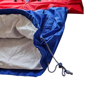 Veste coupe-vent unisexe à blocs de couleur rouge et bleu, à capuche, pull-over, imperméable, coupe-vent, anorak pour l'extérieur - Product Image 6