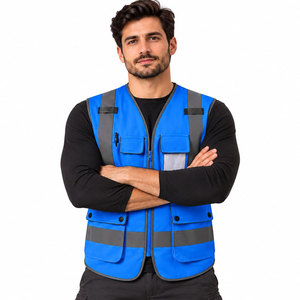 Gilet de sécurité haute visibilité en maille détachable avec fermeture éclair sur le devant et plusieurs poches pour travaux de construction - Product Image 5