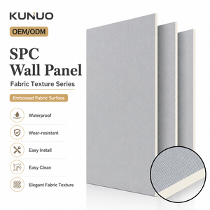 Panneau mural SPC, texture lin, panneau décoratif, revêtement mural intérieur moderne pour la décoration de la tête de lit de la chambre à coucher - Product Image 1