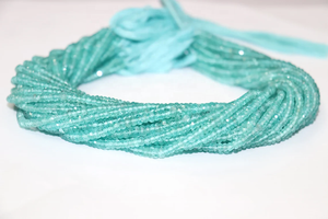 AAA+ Natural Sky Apatite Faceted Rondelle Beads Micro Cut Loose Gemstones - Product Image 5