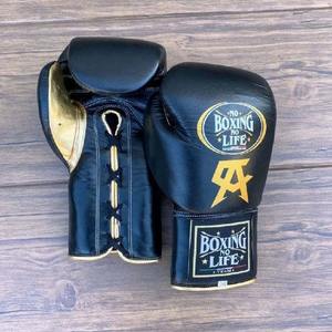 Gants de boxe professionnels en cuir de vachette véritable, nouvelle arrivée, meilleure qualité, fabriqués en usine, sans couture, édition imprimée CA - Product Image 5