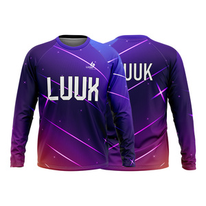 Maillots de sport pour hommes à manches longues, respirants, antibactériens, écologiques, à séchage rapide, personnalisables, OEM, 100% polyester, compression - Product Image 1
