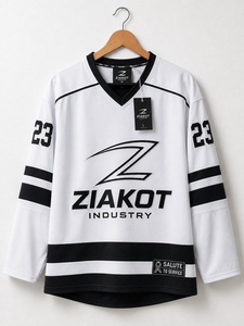 ขายส่งโดยตรงจาก ZIAKOT INDUSTRY เสื้อฮอกกี้สีดำ ขาว แดง แบบสั่งทำ - Product Image 3