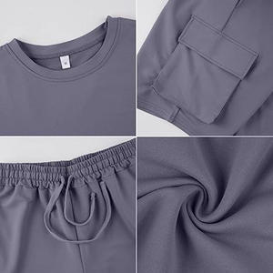 ชุดลำลองผู้ชายแบบใหม่ เสื้อยืดแขนสั้นทรงหลวมและกางเกงขาสั้นเอวยางยืดสำหรับฤดูร้อน - Product Image 2