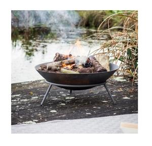 Brasero extérieur à bois avec couvercle rond étanche pour fêtes et soirées en plein air - Product Image 4