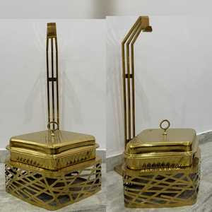 Recipiente para Buffet Tradicional de Latón con Tapa y Soporte Resistente, Calentador de Alimentos Premium para Catering, Restaurantes, Hoteles y Eventos - Product Image 1