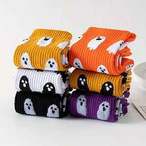 Women Ankle <b>Socks</b> Cotton Blend Breathable Daily Wear Floral Print Knitted Autumn Season Standard <b>Thickness</b> - Product Image 3