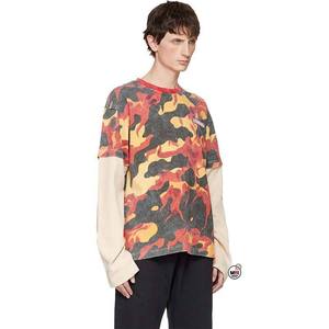 Sudadera de punto gris extragrande para hombre con detalles recortados, manga raglán, cuello redondo, estilo otoñal - Product Image 5