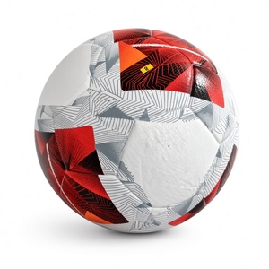 ลูกฟุตบอลขนาด 3 พีวีซีสีขาวลายสีแดงทนทานสำหรับฝึกซ้อมกีฬากลางแจ้ง - Product Image 4