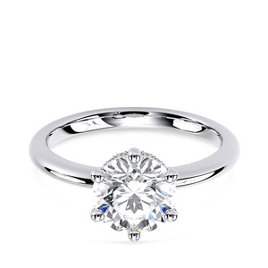 Anillo de Compromiso Solitario con Diamante Cultivado en Laboratorio de Corte Brillante Redondo de 2.30CT, Oro Blanco, 6 Puntas, Joyería Fina para Boda, Venta al Por Mayor - Product Image 2