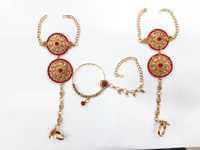 Ensemble collier et boucles d'oreilles en alliage d'acier inoxydable plaqué or Kundan avec turquoise, bijoux ethniques pour mariage, fiançailles, fête, pour femmes