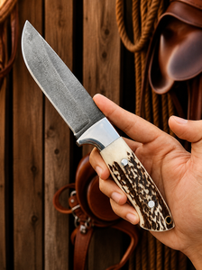 Couteau Skinner artisanal de 9 pouces |   Manche en corne personnalisé et lame fixe haute performance |   Équipement EDC de collection haut de gamme OEM/ODM - Product Image 2