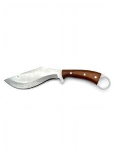 Cuchillo de Carnicero Curvo de Acero Forjado a Mano con Mango de Micarta Marrón, Herramienta Culinaria - Product Image 1