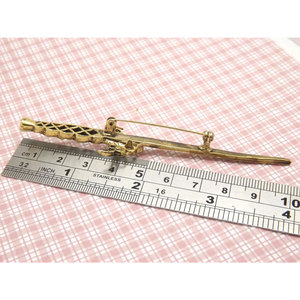 Broche Escocés con Diseño de Espada, Insignia del Clan Celta, Pin para Kilt, Metal Dorado con Perla Sintética y Piedra Blanca - Product Image 5