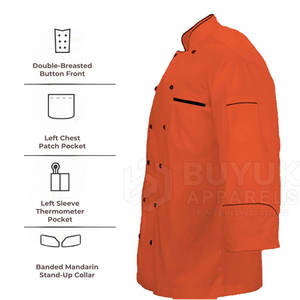 Veste de chef professionnelle, durable, légère, respirante, à manches longues, tenue culinaire, équipement de cuisine - Product Image 5