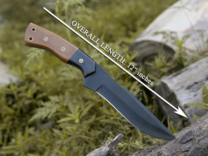 Couteau de chasse artisanal en acier D2, manche en bois, étui en cuir fin, 10 pouces, qualité industrielle, couteau Viking - Product Image 2