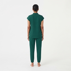 Conjunto de Uniforme Médico para Mujer Hawk Eye, Color Verde, Top de Manga Corta y Pantalones con Bolsillos, Tela de Poliéster Tejido - Product Image 2