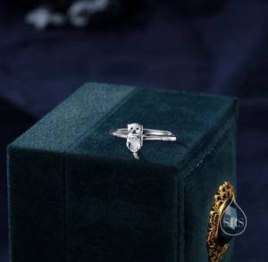 แหวนเงินแท้รูปนากน้อยน่ารัก ปรับขนาดได้ เครื่องประดับนากน่ารัก แหวนนากเล็กๆ สวยงามและอ่อนโยน - Product Image 5