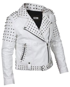 Custom Style Formal Spike Stud Waterproof Windproof Eco-Friendly Reversible Bomber Motorcycle Biker Genuine Leather <b>Jackets</b> Men - Product Image 6