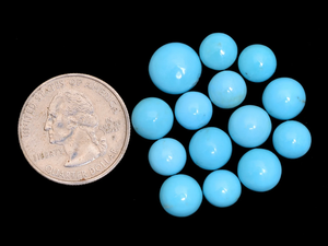 Turquoise AAA+ 8mm-10mm, cabochon rond lisse, turquoise naturelle d'Arizona, pierre semi-précieuse, cabochon en vrac pour la création de bijoux - Product Image 3