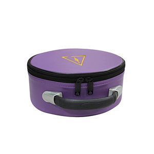 Cryptic Masonic Royal Select Master Crown Cap Case Imitation <b>Leather</b> Zipper Lightweight Purple Hand Embroidered <b>Soft</b> Carry <b>Bag</b> - Product Image 1