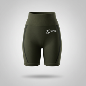 Shorts de compresión para mujer, para entrenamiento, gimnasio, ciclismo, yoga, con efecto realce de glúteos, cintura fruncida, sin costuras, transpirables, atléticos, de cintura alta, populares - Product Image 1