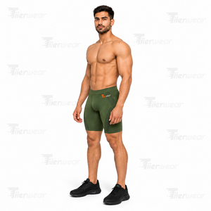 Shorts de compression pour hommes – Tissu extensible performant pour la gym et l'entraînement – Couche de base athlétique – Short de sport sécurisé - Product Image 2