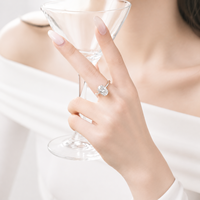 Bague de fiançailles et de mariage pour femme, solitaire en moissanite 4 carats couleur D VVS1 en argent 925, cadeau idéal pour un anniversaire ou une promesse