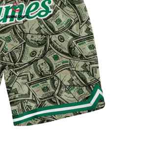 Shorts de basketball pour hommes, style tendance, impression par sublimation intégrale, séchage rapide et respirant, prix de gros abordable - Product Image 5