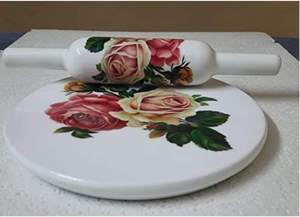 Printed Design <b>Marble</b> Chakla Belan Premium <b>Marble</b> Rolling Board Pin for Roti Chapati Baking Durable Non Stick <b>Kit</b> - Product Image 2