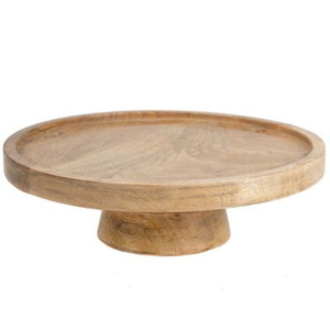 Wholesale Handcrafted Natural Acacia Wood Round <b>Cake</b> <b>Stand</b> With Pedestal Base Wooden Dessert Display Platter For Wedding Parties - Product Image 5