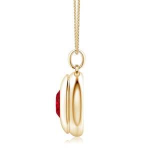 Pendentif médaillon pour homme en or pur 14K 18K, rubis rouge naturel taille ovale 12*10MM 4.51Ctw, avec chaîne, nouvelle arrivée, pendentif punk fait main - Product Image 4