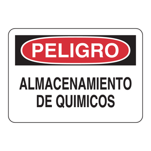 Panneau de signalisation de danger Brady pour le stockage de produits chimiques en espagnol, pour les laboratoires et les zones industrielles - Product Image 1