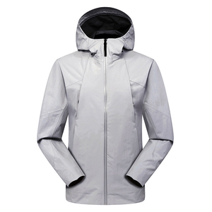 Veste coupe-vent softshell unisexe personnalisée OEM, haute qualité, réversible, à capuche, coupe-vent standard, tissu tricoté, écologique - Product Image 2