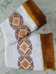 Hot Selling Best Quality Combed Woven Embroidered Anti Pill Voile <b>Fabric</b> Plain Scarf Turban Dress - Product Image 4