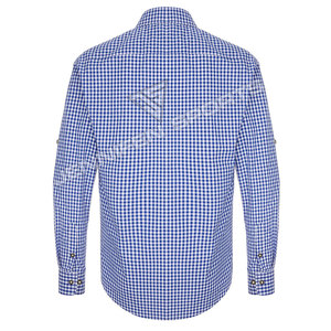Camisa Tradicional Alemana a Cuadros Azul y Blanco de Manga Larga 100% Algodón para Hombre, Estilo Bávaro para Oktoberfest - Product Image 5