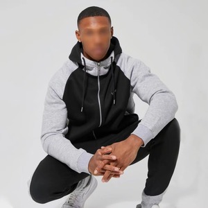 Survêtement Homme Haut de Gamme Color Block à Capuche Manches Longues – Tenue Décontractée Sportive 100% Coton Respirant pour l'Automne - Product Image 4