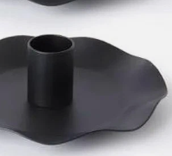 Support de bougie conique en métal festonné moderne OEM, finition noire artisanale, centre de table pour décoration de fêtes - Product Image 2